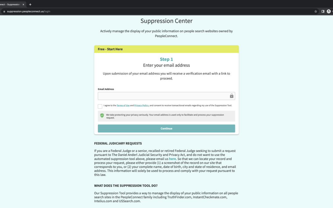 PeopleConnect Suppression Tool